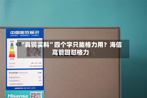 “真铜实料”四个字只能格力用？海信高管回怼格力-第2张图片