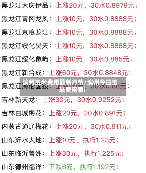 滨州玉米费用最新行情/滨州今日玉米费用表i-第2张图片