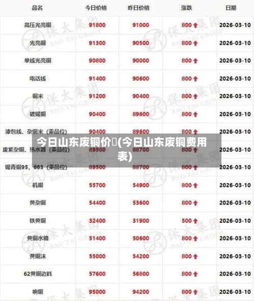 今日山东废铜价挌(今日山东废铜费用表)-第2张图片