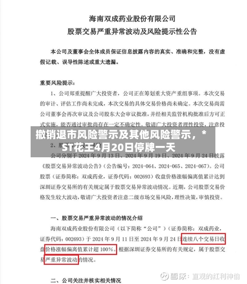 撤销退市风险警示及其他风险警示，*ST花王4月20日停牌一天-第3张图片