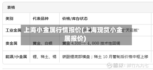 上海小金属行情报价(上海现货小金属报价)-第1张图片