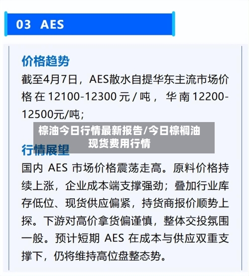 棕油今日行情最新报告/今日棕榈油现货费用行情-第3张图片