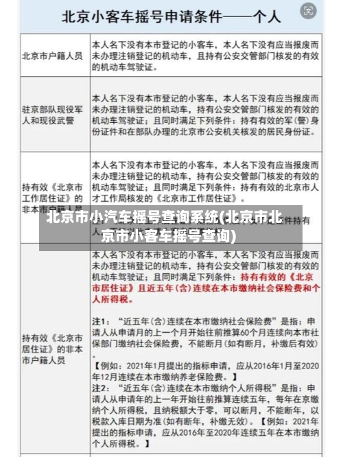 北京市小汽车摇号查询系统(北京市北京市小客车摇号查询)-第2张图片