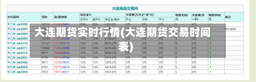 大连期货实时行情(大连期货交易时间表)-第1张图片