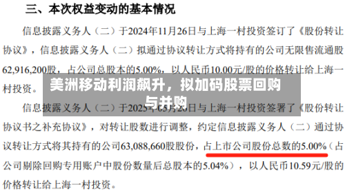 美洲移动利润飙升，拟加码股票回购与并购-第1张图片
