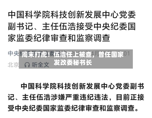 周末打虎！伍浩任上被查	，曾任国家发改委秘书长-第2张图片